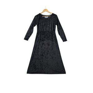 Misty Harbor Sport Black Crushed Velvet Maxi Dress Vintage Size Medium